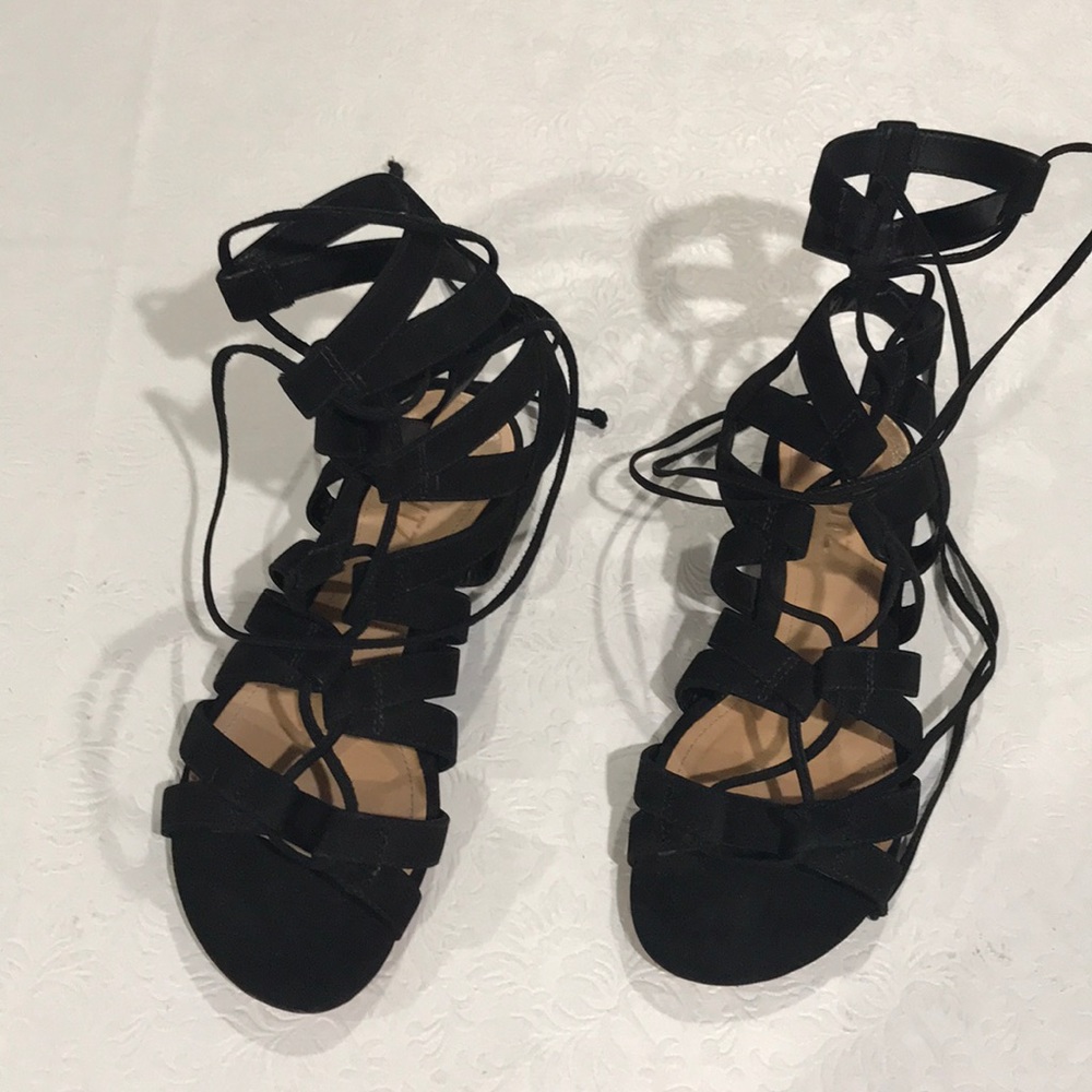 NWOT, Schutz Erlina Suede Lace up Sandals. 6B